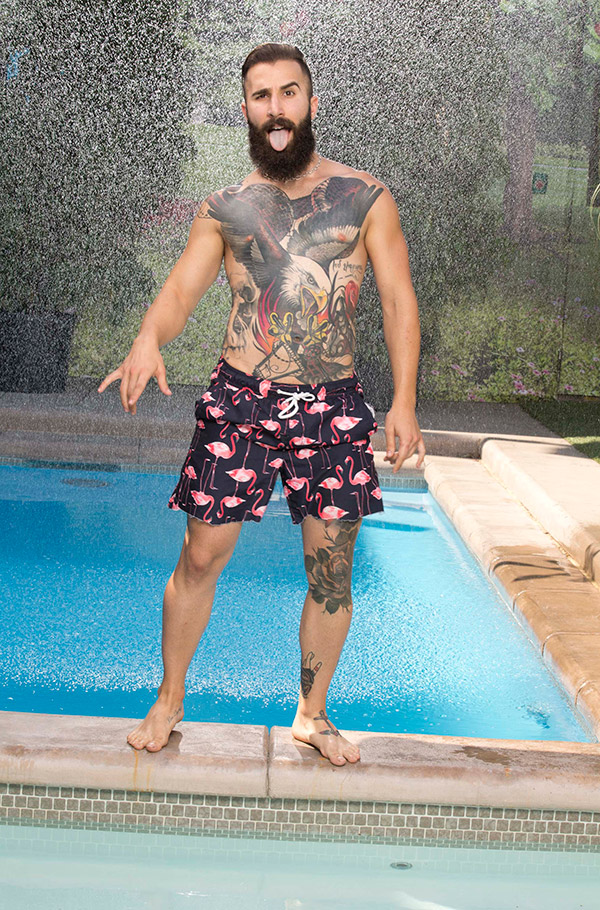 Paul Abrahamian is back and ready to rock the house in his new trunks.