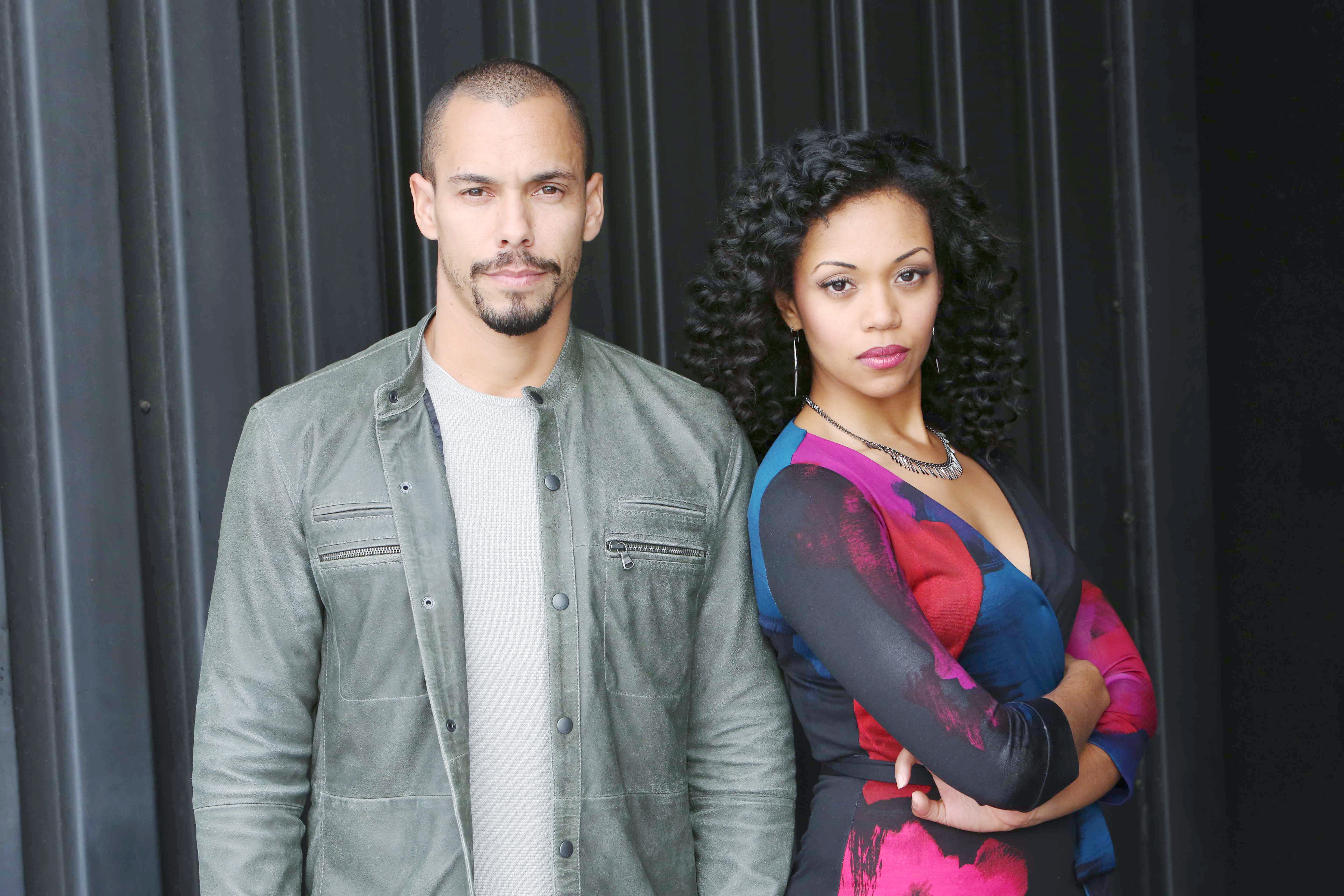 Bryton James, Mishael Morgan "The Young and the Restless" Set  CBS television City Los Angeles 01/10/17 © Howard Wise/jpistudios.com 310-657-9661