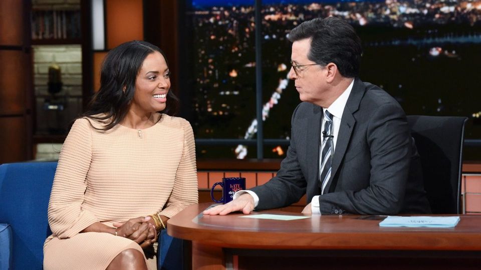 Former The Talk Host Aisha Tyler Nerds Out Over a Whiskey with Colbert ...