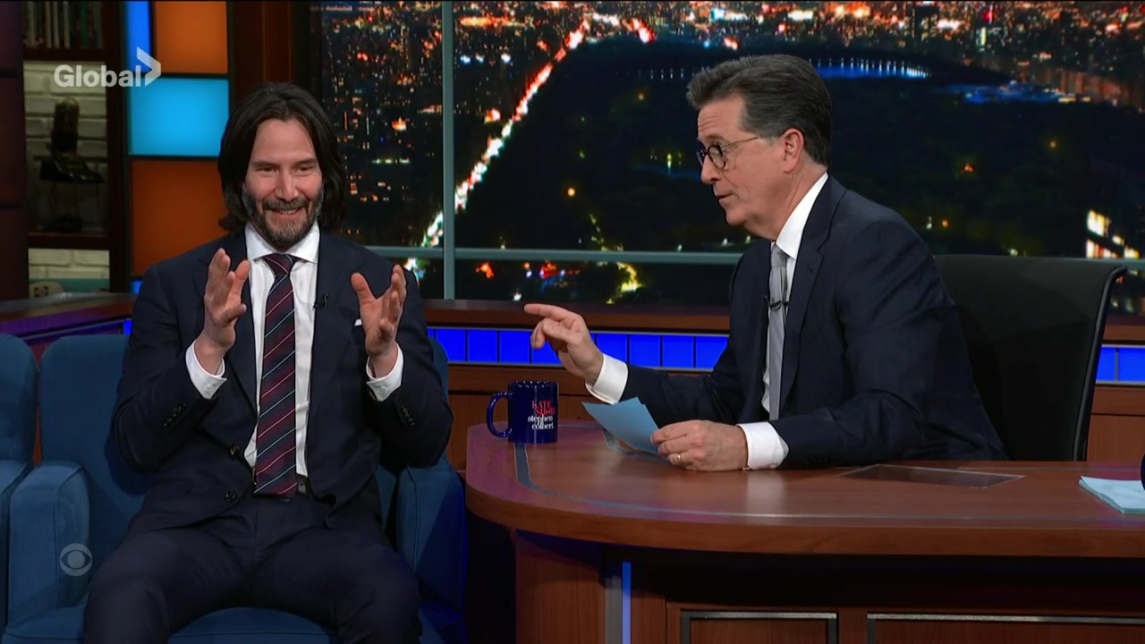 Keanu Reeves Takes The Colbert Questionert On The Late Show! - globaltv